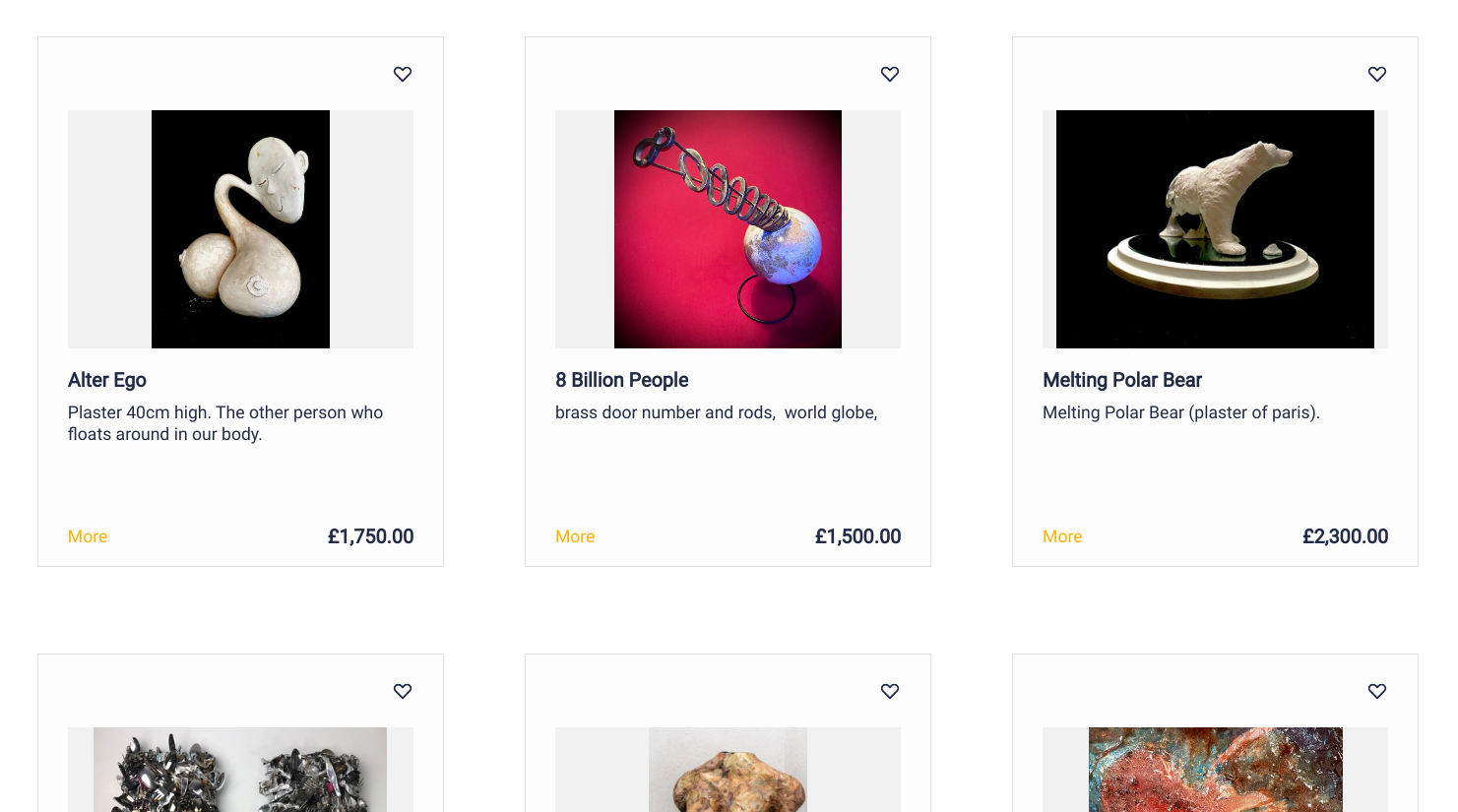 LettsArt online gallery showing artwork, favourites and prices